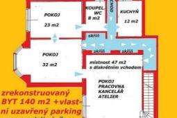 Pronajmu luxusní 3+1/140 m2 + parkování, Praha